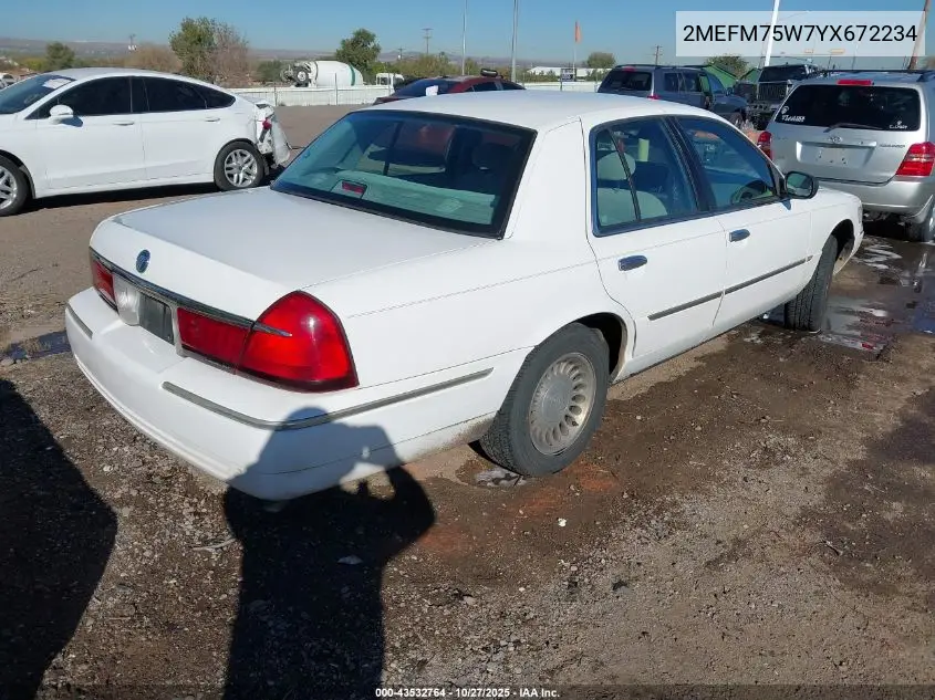 2MEFM75W7YX672234 2000 Mercury Grand Marquis Ls