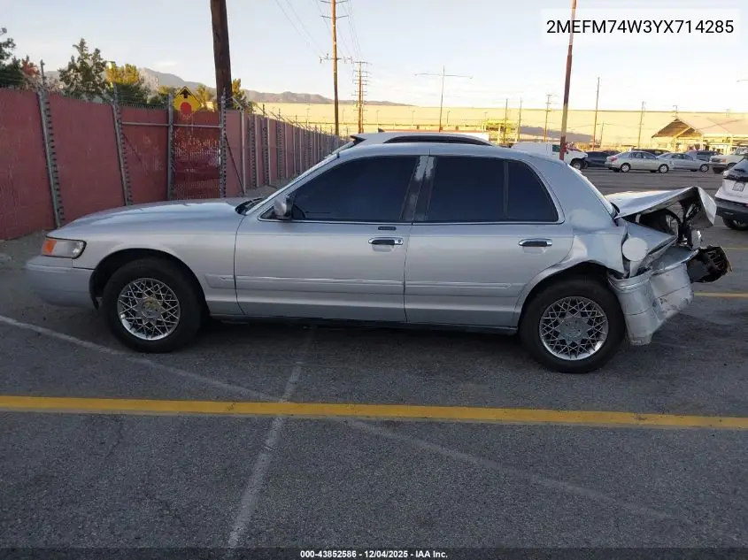 2MEFM74W3YX714285 2000 Mercury Grand Marquis Gs