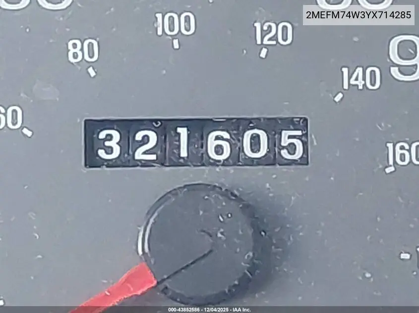2MEFM74W3YX714285 2000 Mercury Grand Marquis Gs