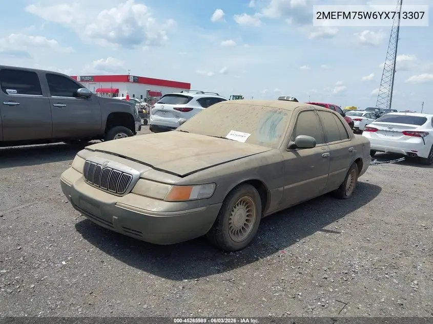 2000 Mercury Grand Marquis Ls VIN: 2MEFM75W6YX713307 Lot: 45265989