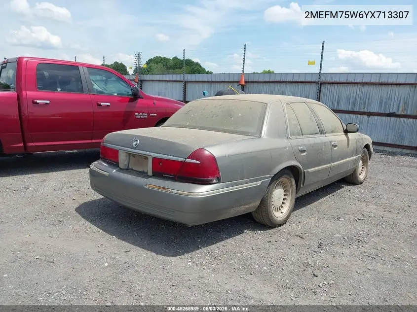 2000 Mercury Grand Marquis Ls VIN: 2MEFM75W6YX713307 Lot: 45265989