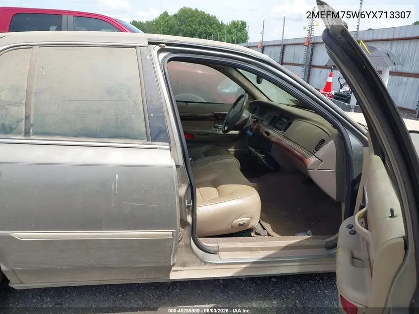 2000 Mercury Grand Marquis Ls VIN: 2MEFM75W6YX713307 Lot: 45265989