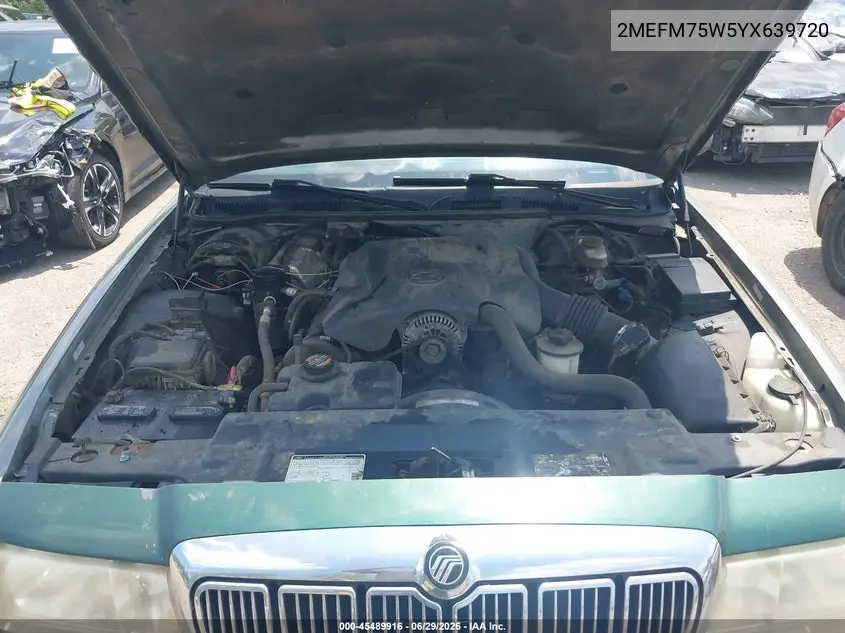 2000 Mercury Grand Marquis Ls VIN: 2MEFM75W5YX639720 Lot: 45489916
