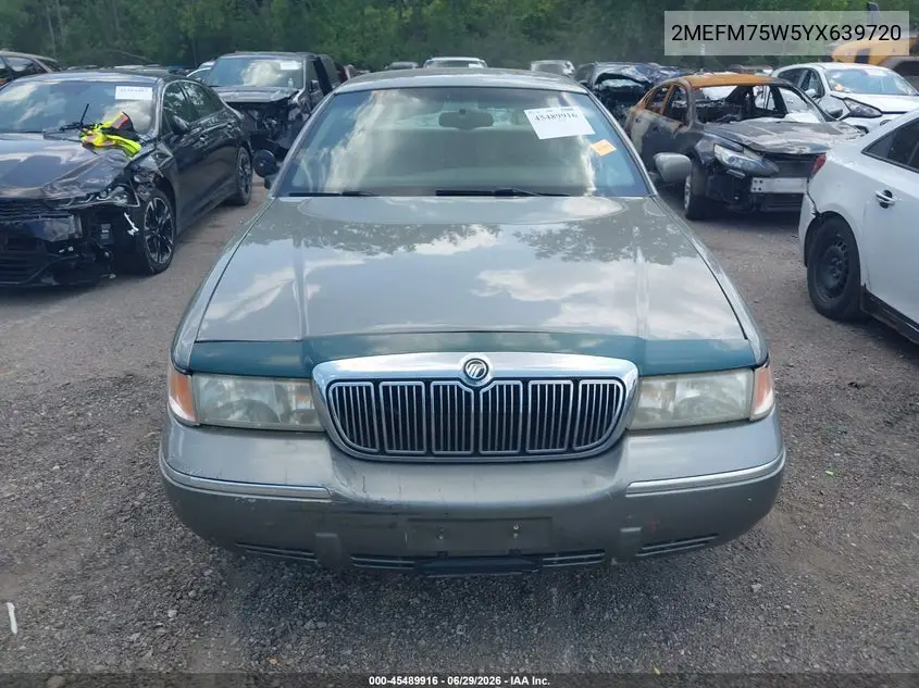 2000 Mercury Grand Marquis Ls VIN: 2MEFM75W5YX639720 Lot: 45489916