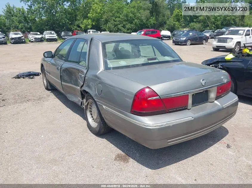 2000 Mercury Grand Marquis Ls VIN: 2MEFM75W5YX639720 Lot: 45489916
