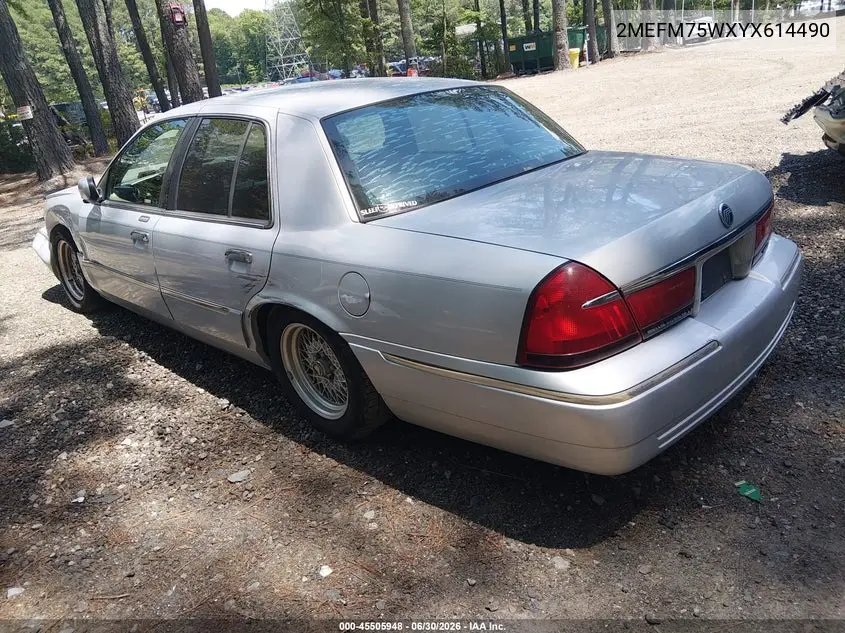 2000 Mercury Grand Marquis Ls VIN: 2MEFM75WXYX614490 Lot: 45505948