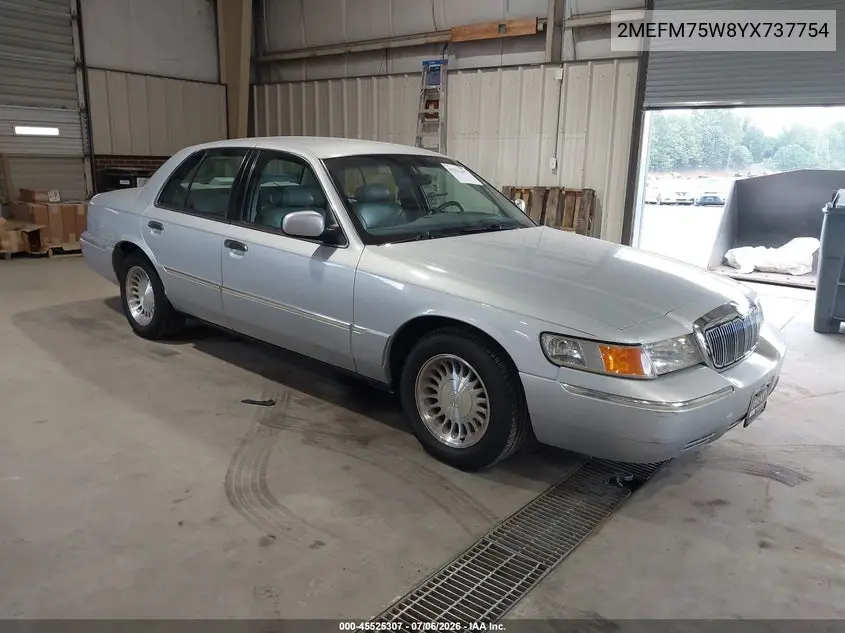 2000 Mercury Grand Marquis Ls VIN: 2MEFM75W8YX737754 Lot: 45525307