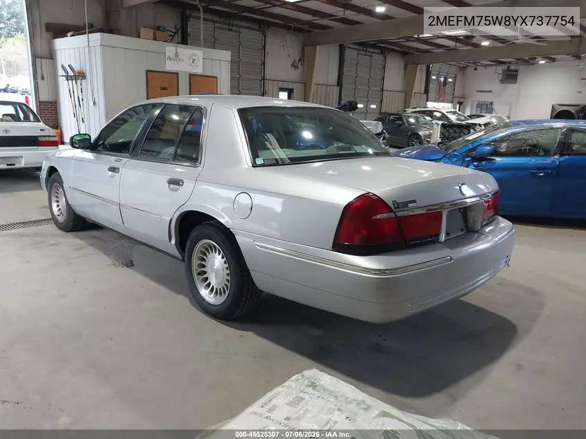 2000 Mercury Grand Marquis Ls VIN: 2MEFM75W8YX737754 Lot: 45525307