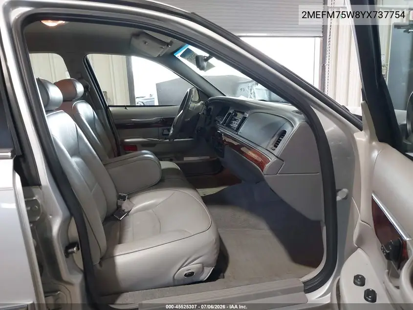 2000 Mercury Grand Marquis Ls VIN: 2MEFM75W8YX737754 Lot: 45525307