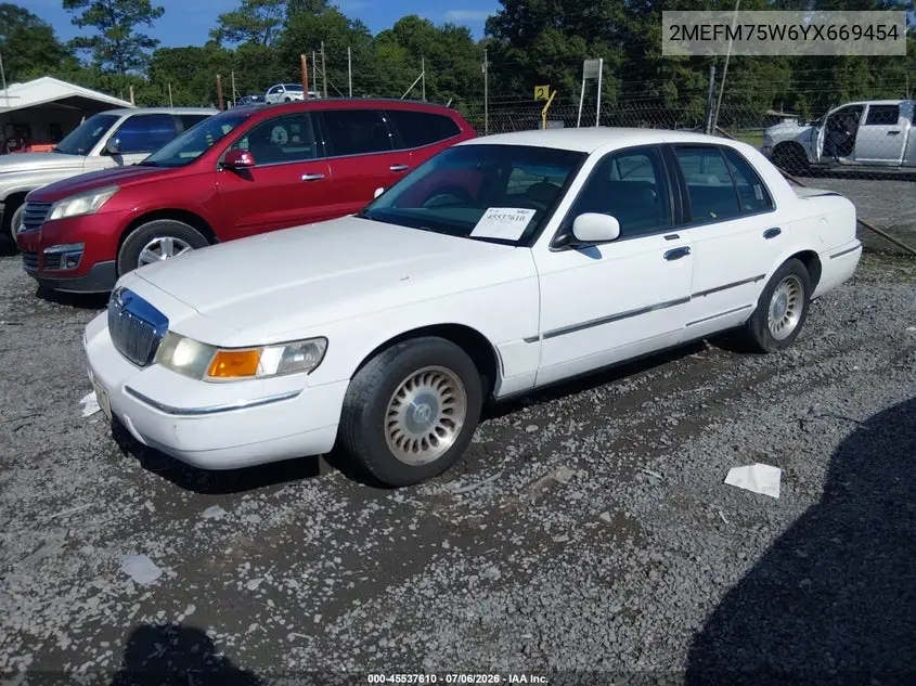 2000 Mercury Grand Marquis Ls VIN: 2MEFM75W6YX669454 Lot: 45537610