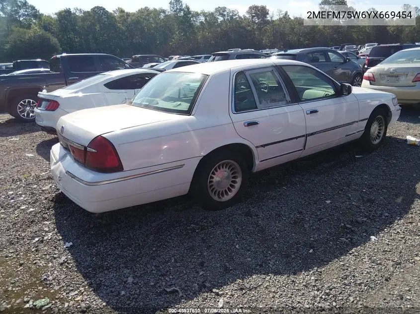 2000 Mercury Grand Marquis Ls VIN: 2MEFM75W6YX669454 Lot: 45537610