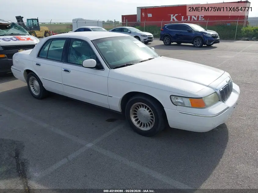 2001 Mercury Grand Marquis Ls VIN: 2MEFM75W11X654771 Lot: 45189398