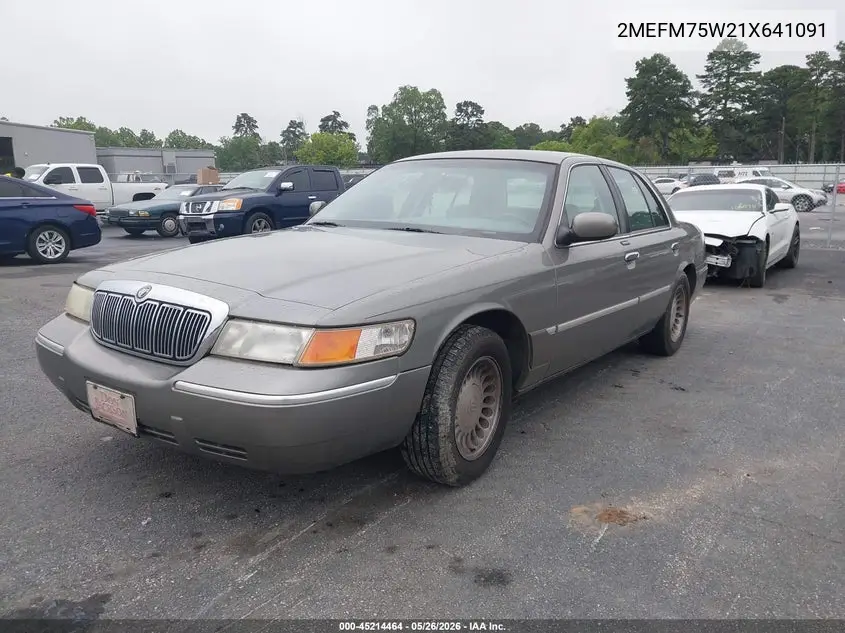 2001 Mercury Grand Marquis Ls VIN: 2MEFM75W21X641091 Lot: 45214464