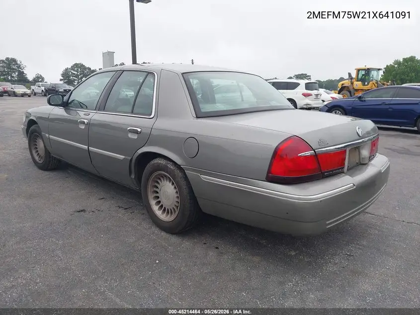2001 Mercury Grand Marquis Ls VIN: 2MEFM75W21X641091 Lot: 45214464