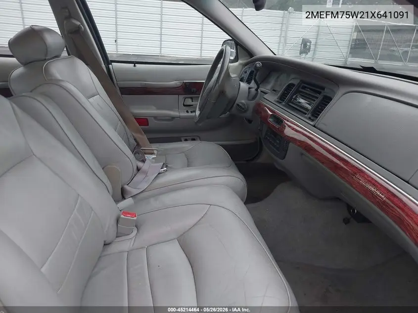 2001 Mercury Grand Marquis Ls VIN: 2MEFM75W21X641091 Lot: 45214464