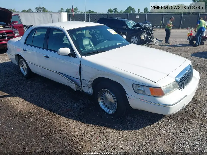 2001 Mercury Grand Marquis Ls VIN: 2MEFM75W31X618385 Lot: 45295350