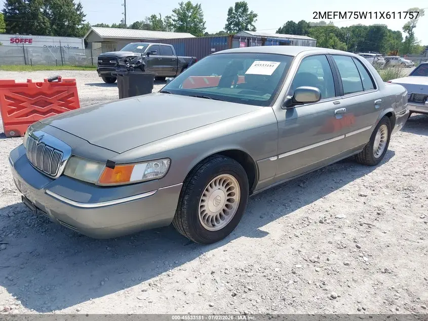 2001 Mercury Grand Marquis Ls VIN: 2MEFM75W11X611757 Lot: 45533181