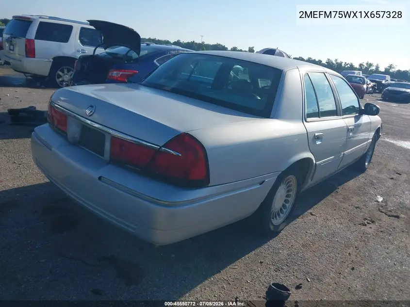 2001 Mercury Grand Marquis Ls VIN: 2MEFM75WX1X657328 Lot: 45550772