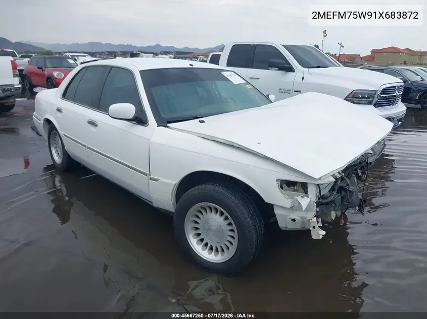 2001 Mercury Grand Marquis Ls VIN: 2MEFM75W91X683872 Lot: 45667250