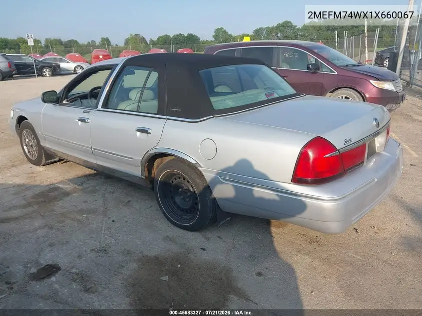 2001 Mercury Grand Marquis Gs VIN: 2MEFM74WX1X660067 Lot: 45683327