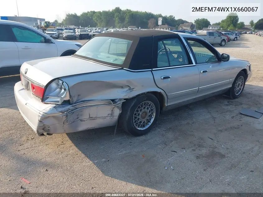 2001 Mercury Grand Marquis Gs VIN: 2MEFM74WX1X660067 Lot: 45683327