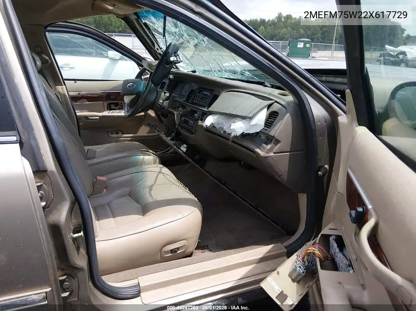 2002 Mercury Grand Marquis Ls VIN: 2MEFM75W22X617729 Lot: 45247263