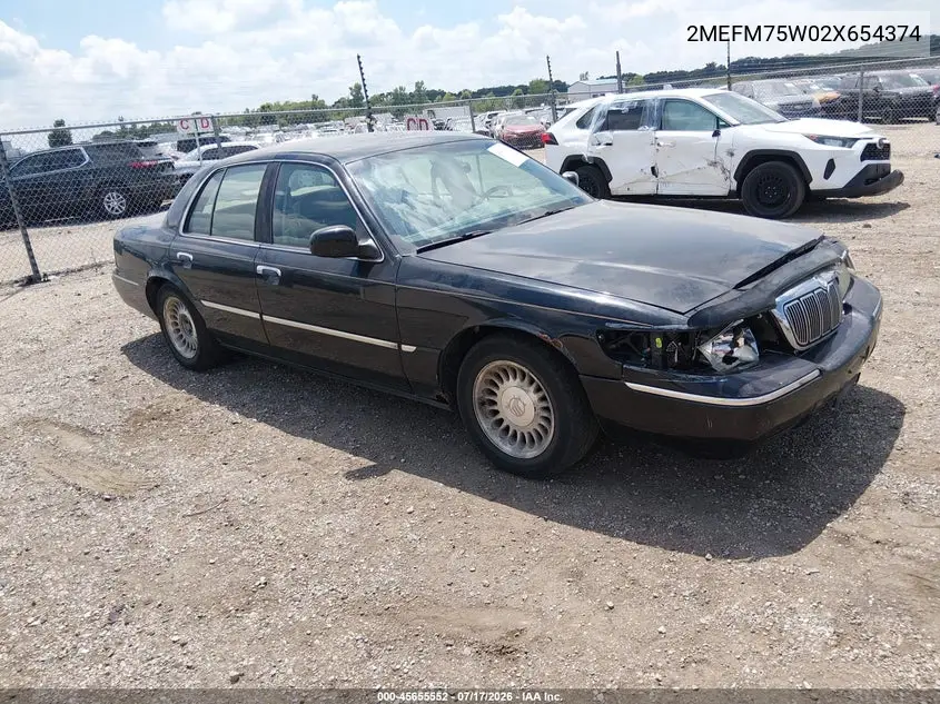 2002 Mercury Grand Marquis Ls VIN: 2MEFM75W02X654374 Lot: 45655552