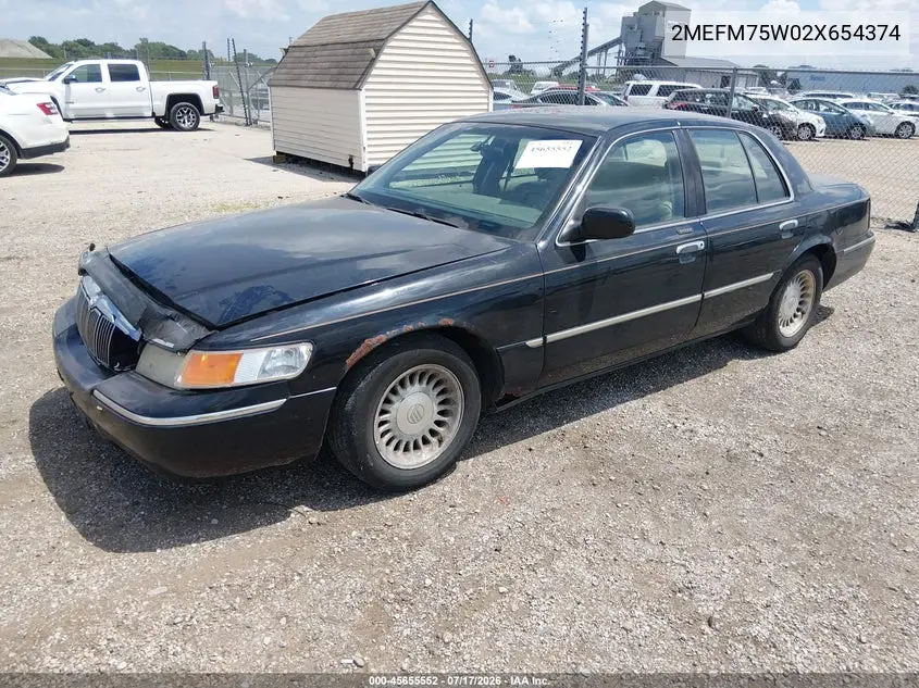 2002 Mercury Grand Marquis Ls VIN: 2MEFM75W02X654374 Lot: 45655552