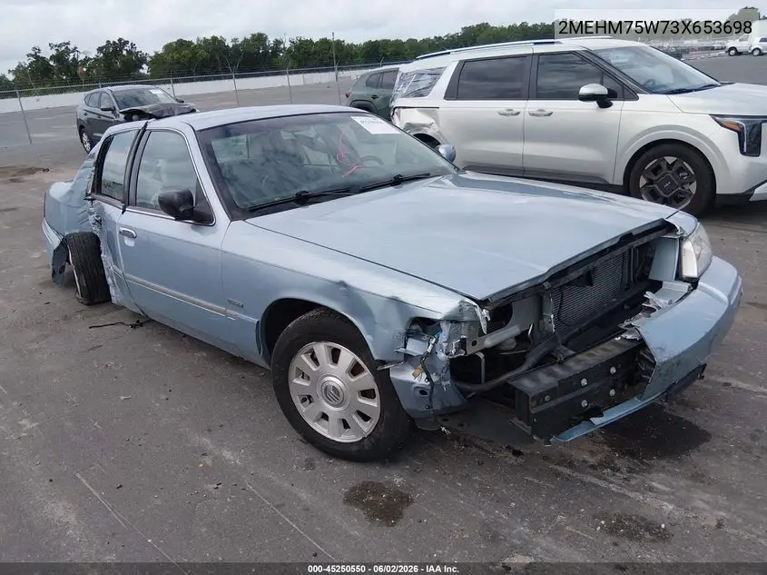 2003 Mercury Grand Marquis Ls VIN: 2MEHM75W73X653698 Lot: 45250550