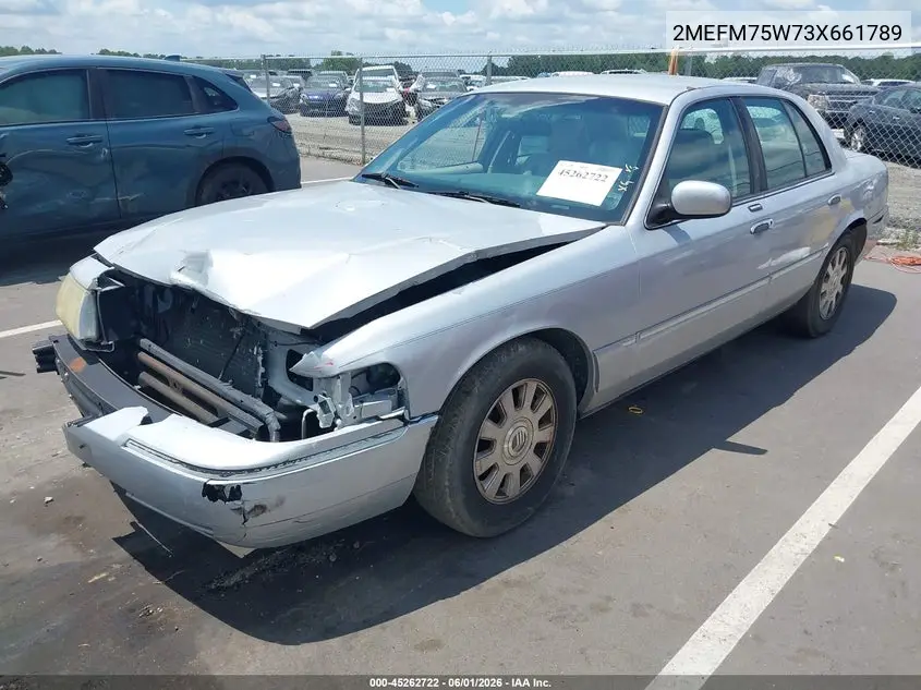 2003 Mercury Grand Marquis Ls VIN: 2MEFM75W73X661789 Lot: 45262722