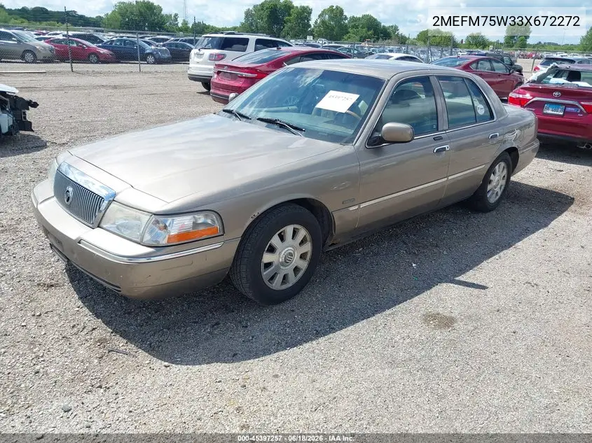 2003 Mercury Grand Marquis Ls VIN: 2MEFM75W33X672272 Lot: 45397257