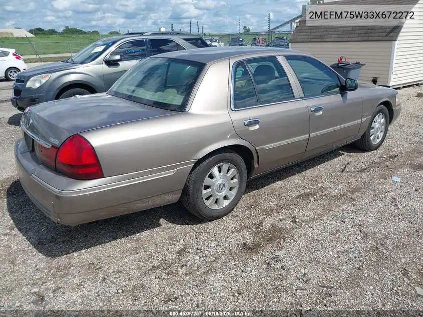 2003 Mercury Grand Marquis Ls VIN: 2MEFM75W33X672272 Lot: 45397257