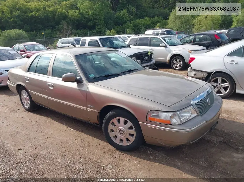 2003 Mercury Grand Marquis Ls VIN: 2MEFM75W33X682087 Lot: 45459866