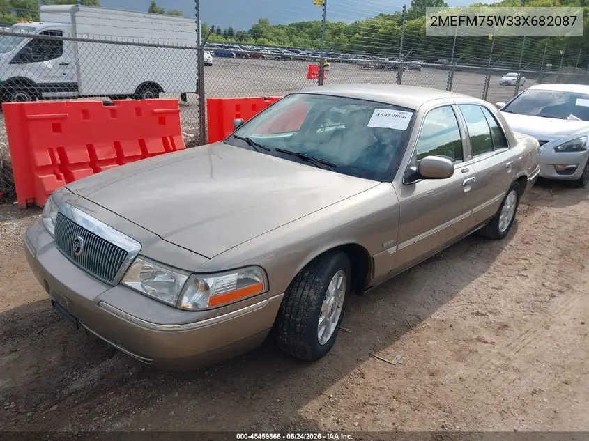 2003 Mercury Grand Marquis Ls VIN: 2MEFM75W33X682087 Lot: 45459866