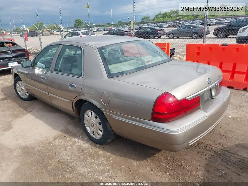 2003 Mercury Grand Marquis Ls VIN: 2MEFM75W33X682087 Lot: 45459866