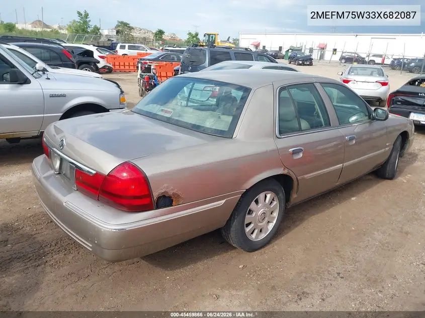2003 Mercury Grand Marquis Ls VIN: 2MEFM75W33X682087 Lot: 45459866