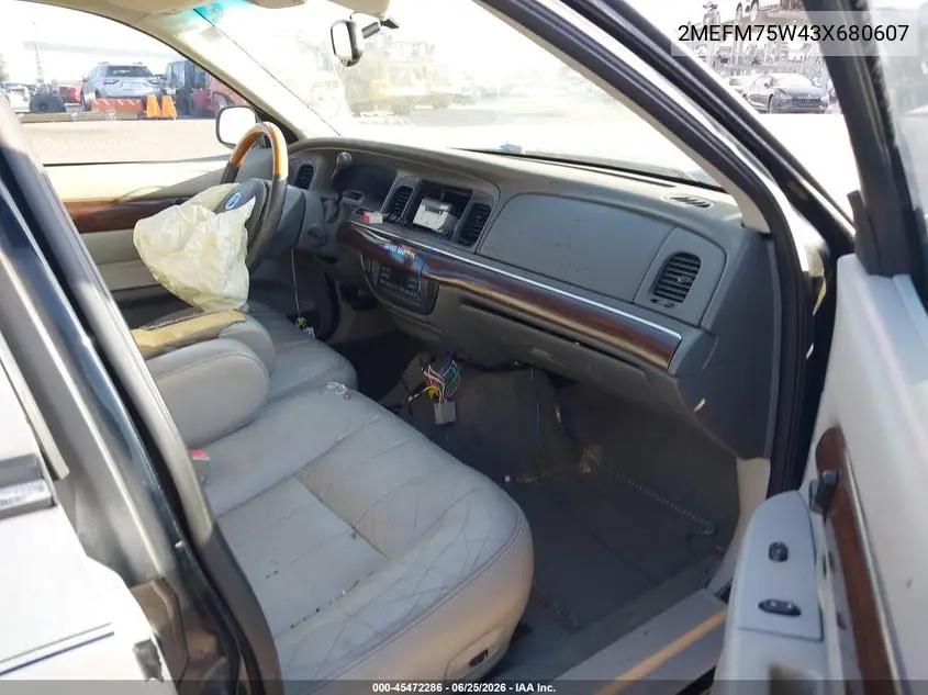2003 Mercury Grand Marquis Ls VIN: 2MEFM75W43X680607 Lot: 45472286