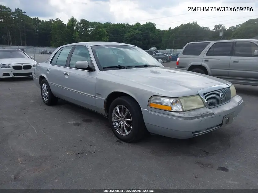 2003 Mercury Grand Marquis Ls VIN: 2MEHM75W33X659286 Lot: 45473433
