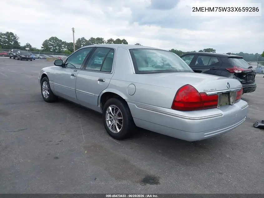 2003 Mercury Grand Marquis Ls VIN: 2MEHM75W33X659286 Lot: 45473433