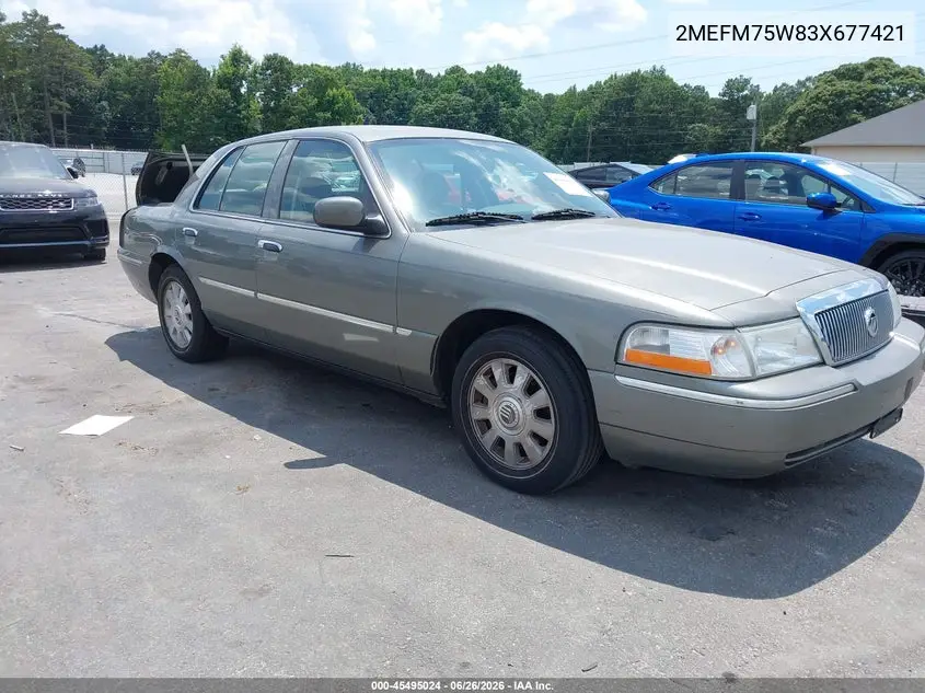 2003 Mercury Grand Marquis Ls VIN: 2MEFM75W83X677421 Lot: 45495024