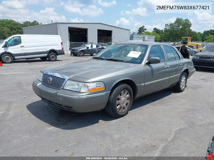2003 Mercury Grand Marquis Ls VIN: 2MEFM75W83X677421 Lot: 45495024