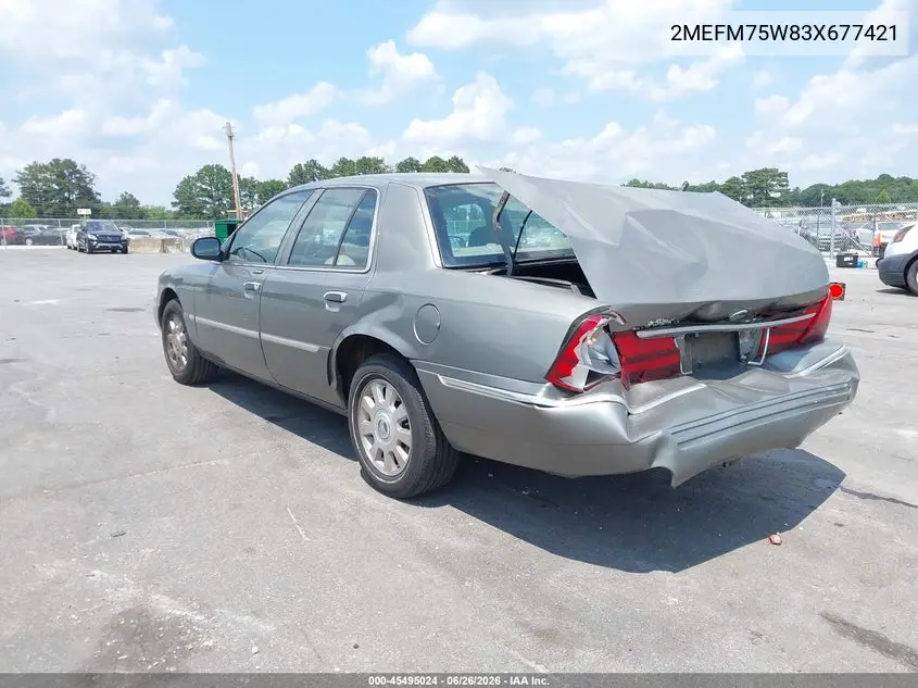2003 Mercury Grand Marquis Ls VIN: 2MEFM75W83X677421 Lot: 45495024