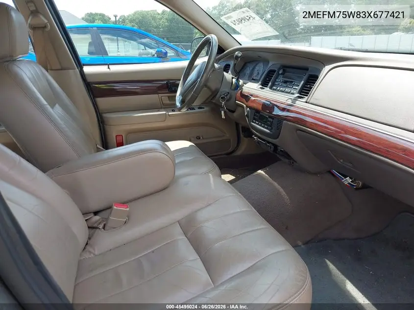 2003 Mercury Grand Marquis Ls VIN: 2MEFM75W83X677421 Lot: 45495024