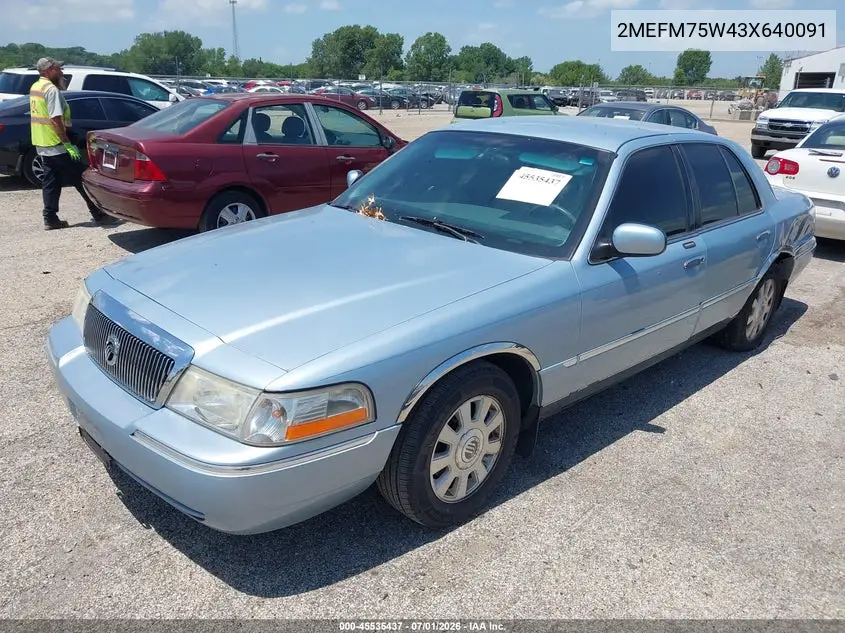 2003 Mercury Grand Marquis Ls VIN: 2MEFM75W43X640091 Lot: 45535437