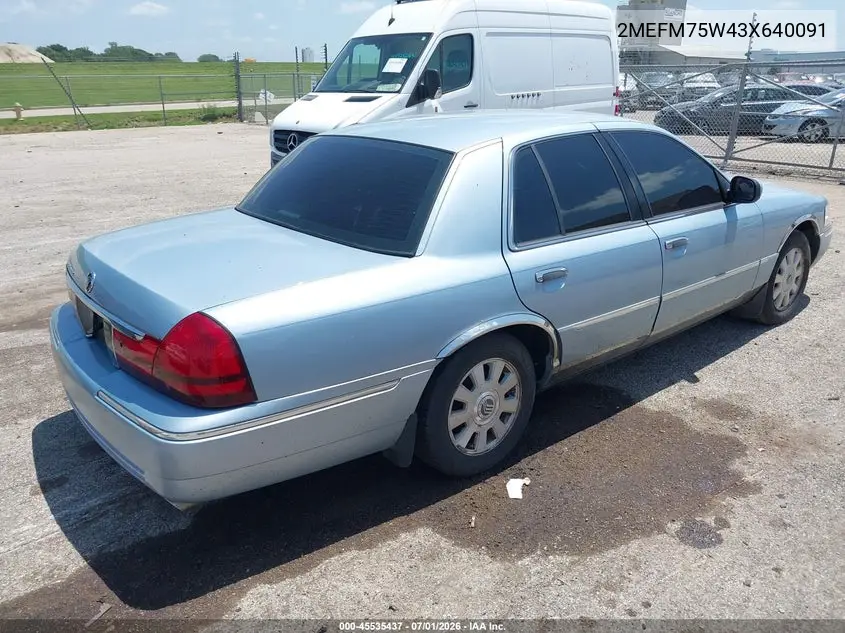2003 Mercury Grand Marquis Ls VIN: 2MEFM75W43X640091 Lot: 45535437