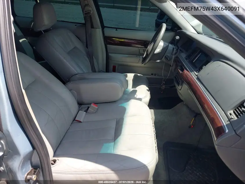 2003 Mercury Grand Marquis Ls VIN: 2MEFM75W43X640091 Lot: 45535437