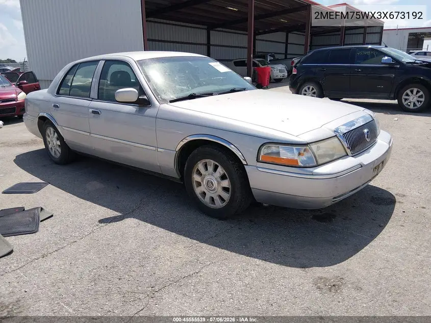 2003 Mercury Grand Marquis Ls VIN: 2MEFM75WX3X673192 Lot: 45555539