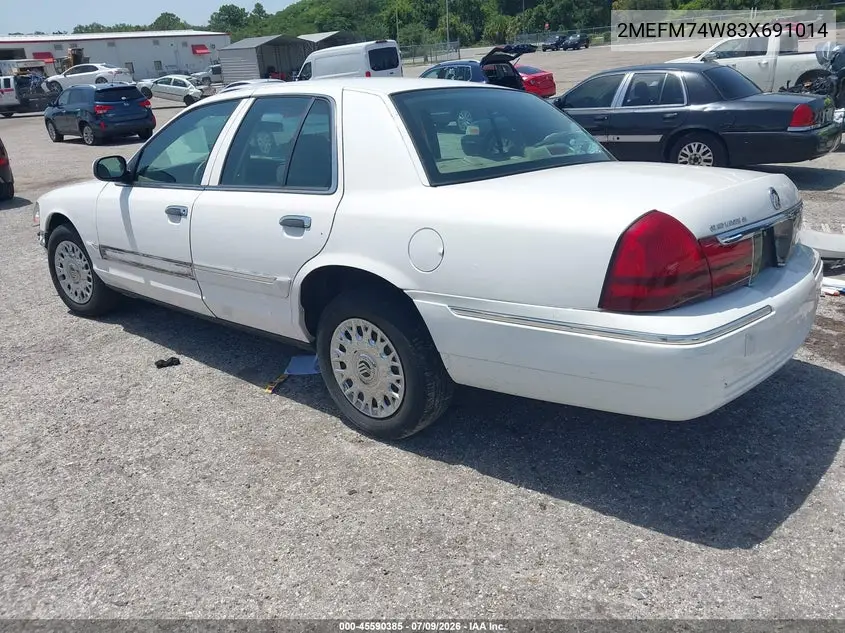 2003 Mercury Grand Marquis Gs VIN: 2MEFM74W83X691014 Lot: 45590385