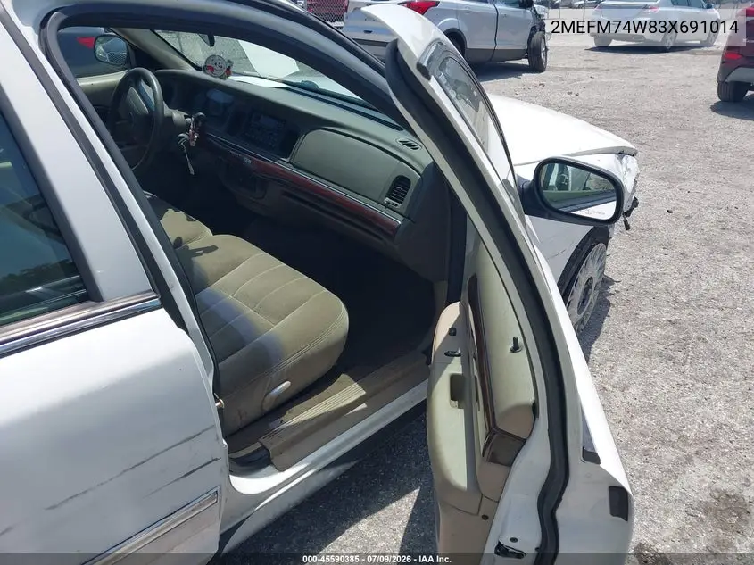 2003 Mercury Grand Marquis Gs VIN: 2MEFM74W83X691014 Lot: 45590385