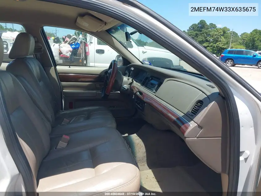 2003 Mercury Grand Marquis Gs VIN: 2MEFM74W33X635675 Lot: 45604648